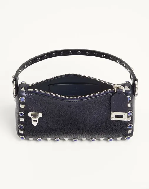 Маленькая сумка через плечо Valentino Garavani Rockstud из ламинированной телячьей кожи с кабошонами