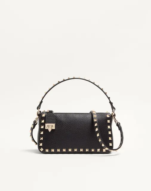 Маленькая сумка через плечо Rockstud из зернистой телячьей кожи