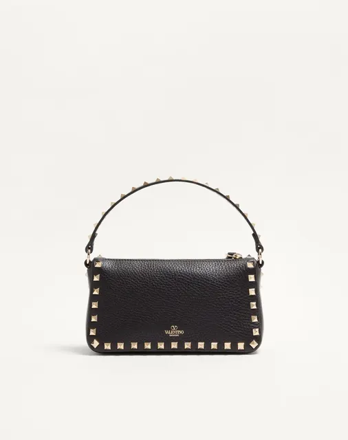 Маленькая сумка через плечо Rockstud из зернистой телячьей кожи