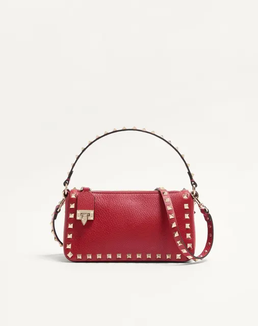 Маленькая сумка через плечо Rockstud из зернистой телячьей кожи