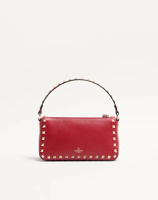 Маленькая сумка через плечо Rockstud из зернистой телячьей кожи