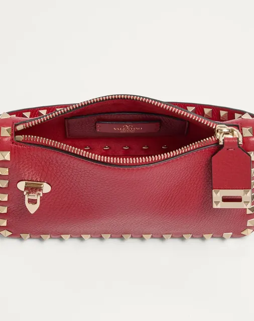 Маленькая сумка через плечо Rockstud из зернистой телячьей кожи