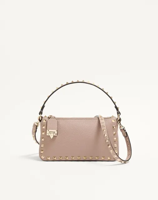 Маленькая сумка через плечо Rockstud из зернистой телячьей кожи