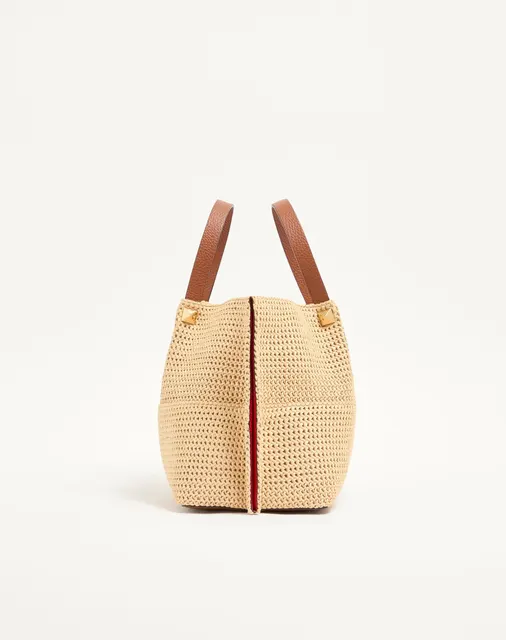 Сумка-тоут среднего размера Valentino Garavani VLogo Signature Summer из рафии