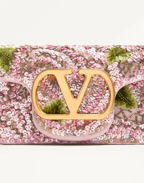 Маленькая сумка через плечо Valentino Garavani Locò с вышивкой