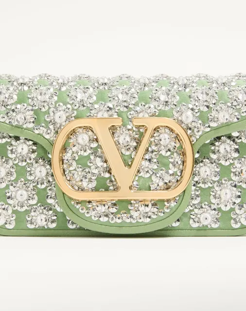Маленькая сумка через плечо Valentino Garavani Locò с вышивкой