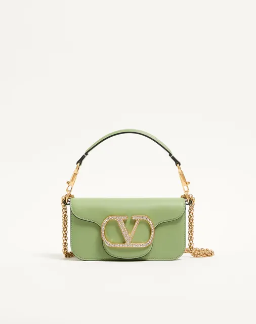Маленькая сумка через плечо Valentino Garavani Locò с ювелирным логотипом