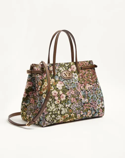 Сумка-тоут среднего размера Valentino Garavani Antibes из жаккарда Après L’Hiver