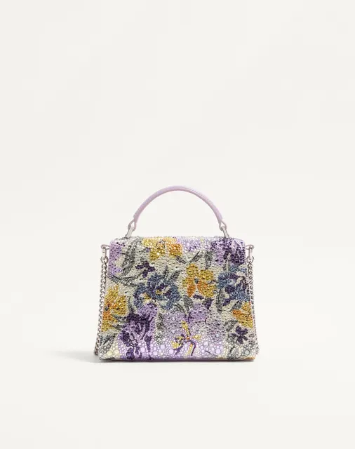 Мини-сумка с ручкой Valentino Garavani VSLING со стразами Flowerism и ювелирным логотипом