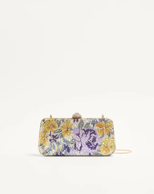 Клатч-минодьер Valentino Garavani Carry Secrets со стразами Flowerism
