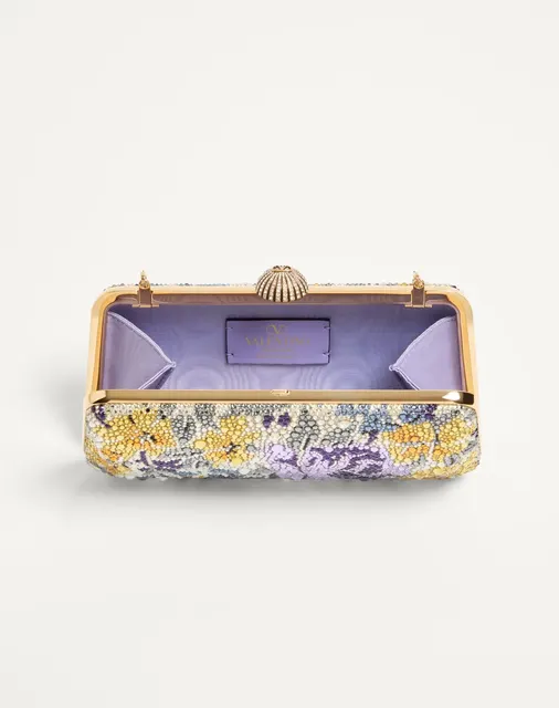 Клатч-минодьер Valentino Garavani Carry Secrets со стразами Flowerism