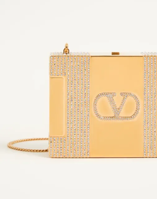 Клатч-минодьер Valentino Garavani Minaumorphe из металла с кристаллами Swarovski® и атласным футляром