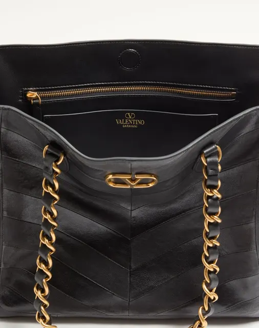 Сумка-тоут Valentino Garavani Laseine из кожи наппа с шевронным узором