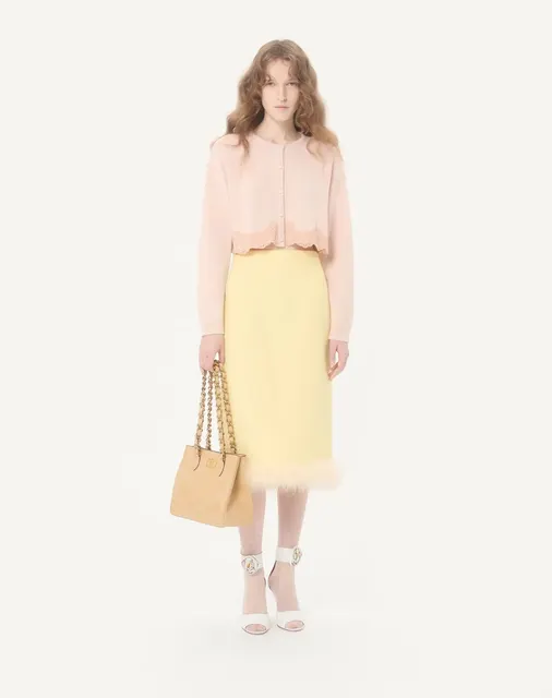 Маленькая сумка-тоут Valentino Garavani Laseine из кожи наппа с шевронным узором
