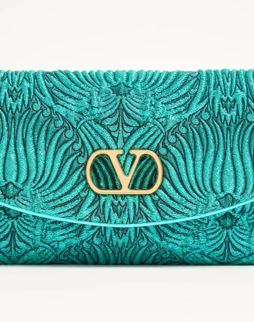 Маленькая сумка через плечо Valentino Garavani DeVain из жаккарда клоке с люрексом