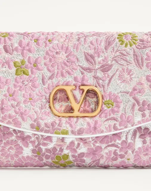Маленькая сумка через плечо Valentino Garavani DeVain из жаккарда с люрексом
