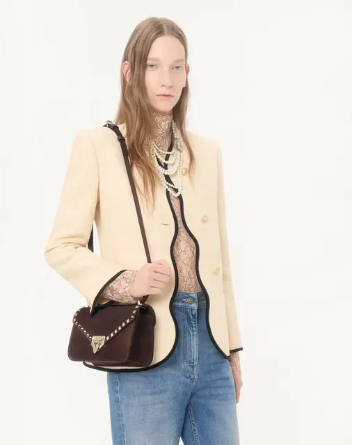 Маленькая сумка через плечо Valentino Garavani Rockstud из замши