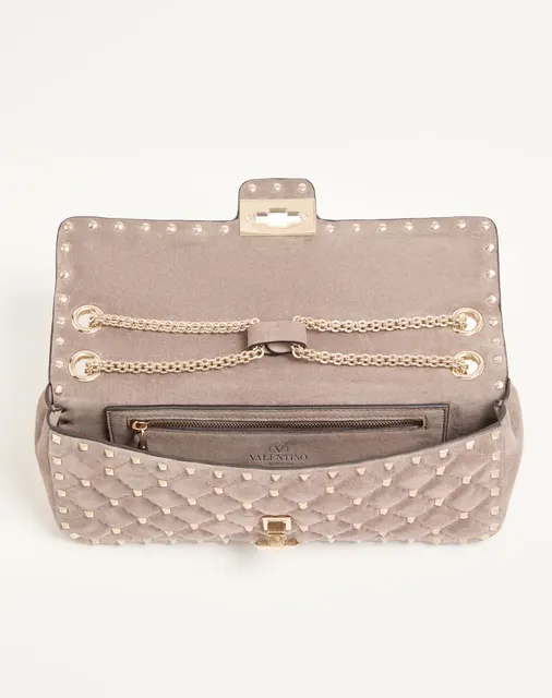 Сумка через плечо среднего размера Valentino Garavani Rockstud Spike из замши