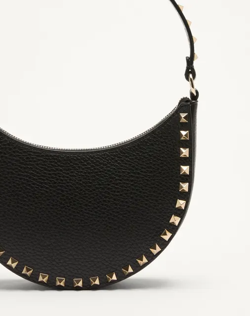 Мини-сумка-хобо Rockstud из зернистой телячьей кожи