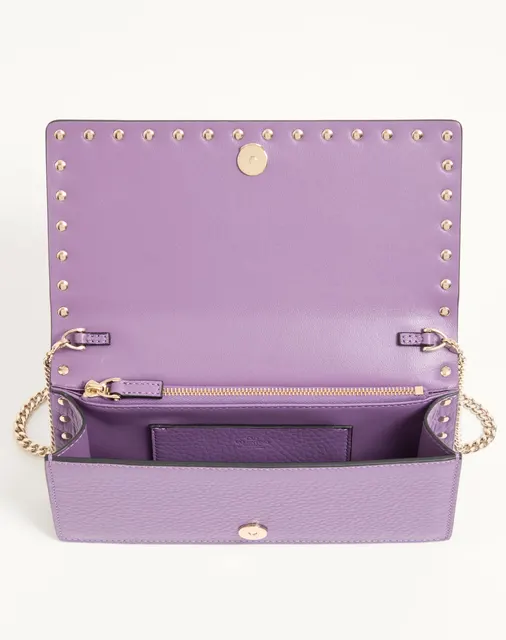 Кошелёк на цепочке Rockstud из зернистой телячьей кожи