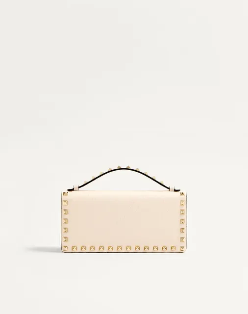Кошелёк на цепочке Rockstud из зернистой телячьей кожи