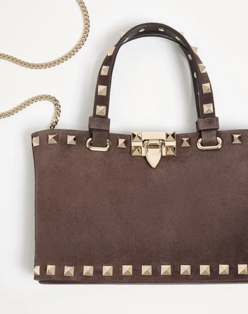 Мини-сумка-тоут Rockstud из замши