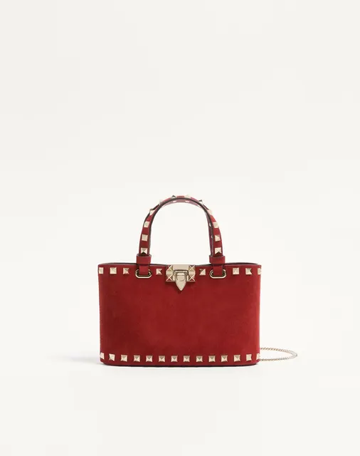 Мини-сумка-тоут Rockstud из замши