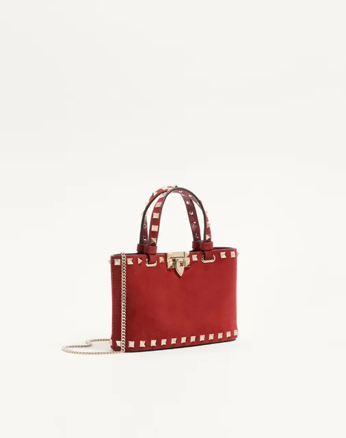 Мини-сумка-тоут Rockstud из замши