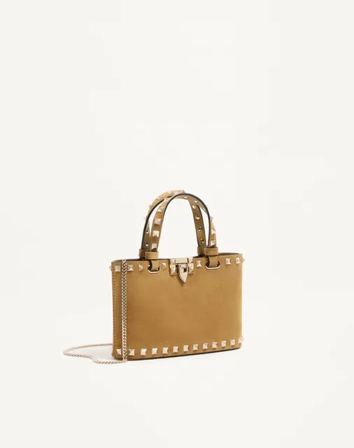 Мини-сумка-тоут Rockstud из замши