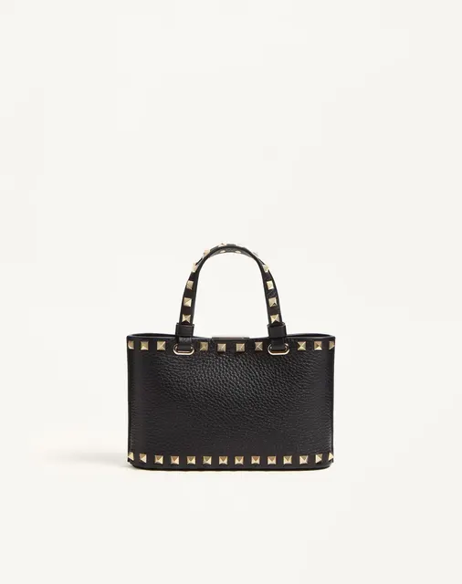 Мини-сумка-тоут Rockstud из зернистой телячьей кожи