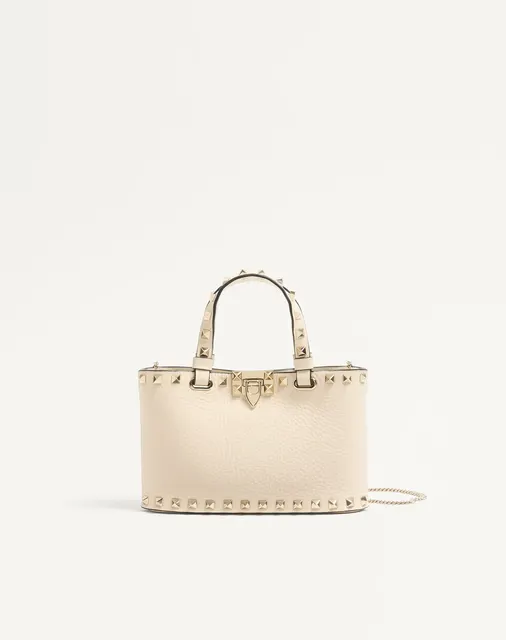 Мини-сумка-тоут Rockstud из зернистой телячьей кожи