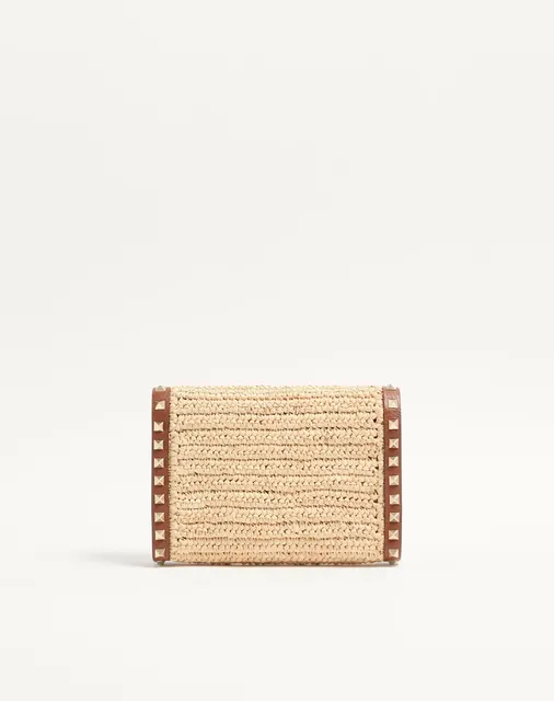 Мини-сумка через плечо Rockstud из рафии
