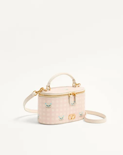 Мини-сумка vanity VLogo Signature из зернистой телячьей кожи Le Chat De La Maison