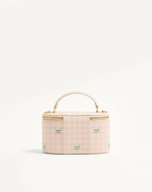 Мини-сумка vanity VLogo Signature из зернистой телячьей кожи Le Chat De La Maison