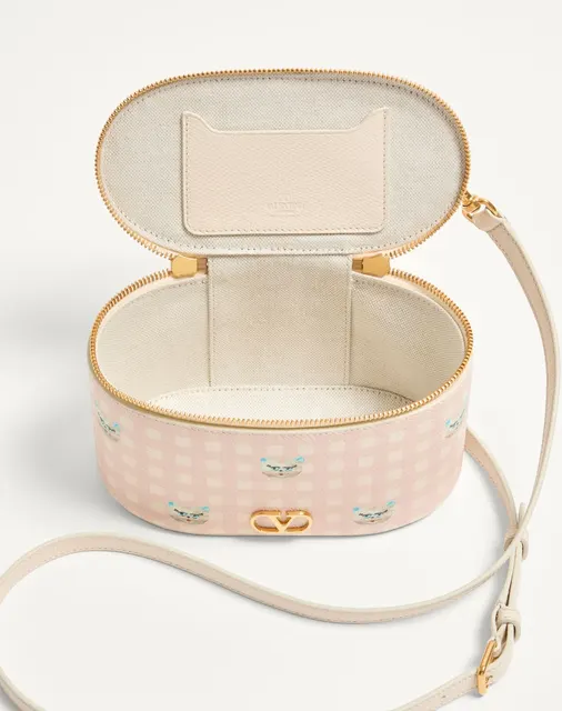 Мини-сумка vanity VLogo Signature из зернистой телячьей кожи Le Chat De La Maison